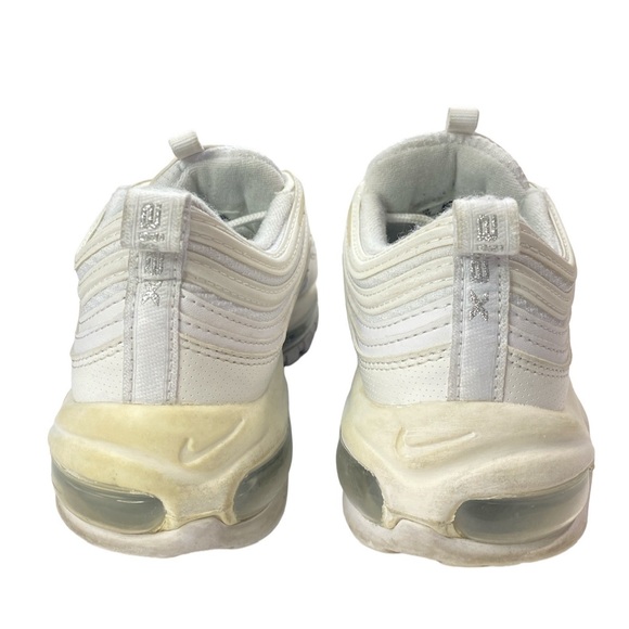 Nike Air Max 97 Triple White Sneakers - Girl/Boy Size 5.5Y - Picture 8 of 10